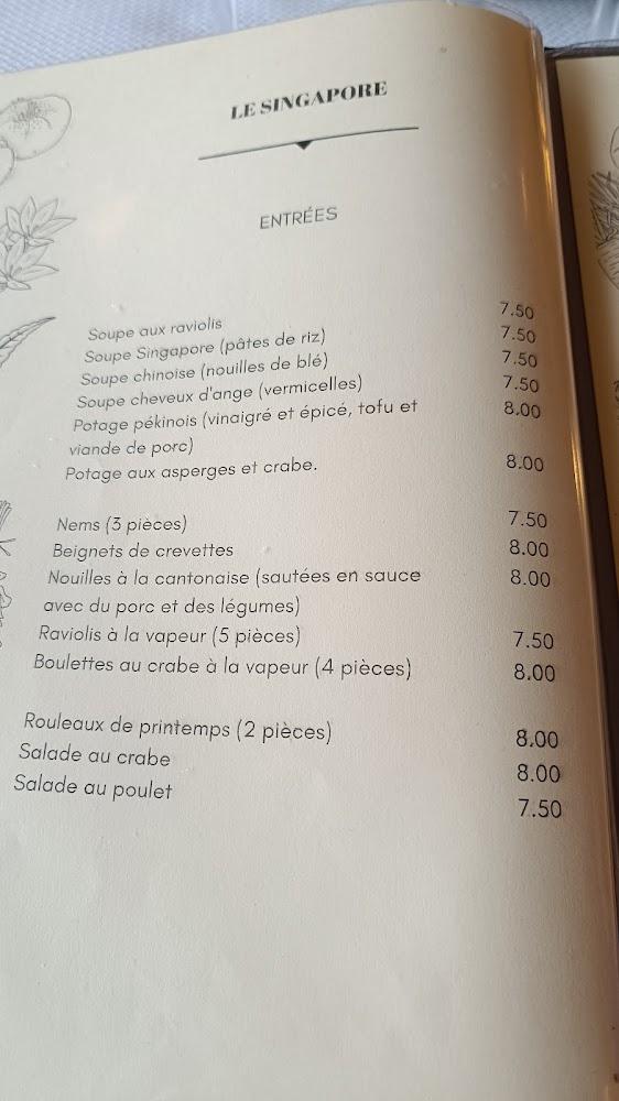 Restaurant Chinois Le Singapore - Menu Image 2